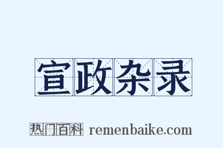 宣政杂录是什么意思的图片